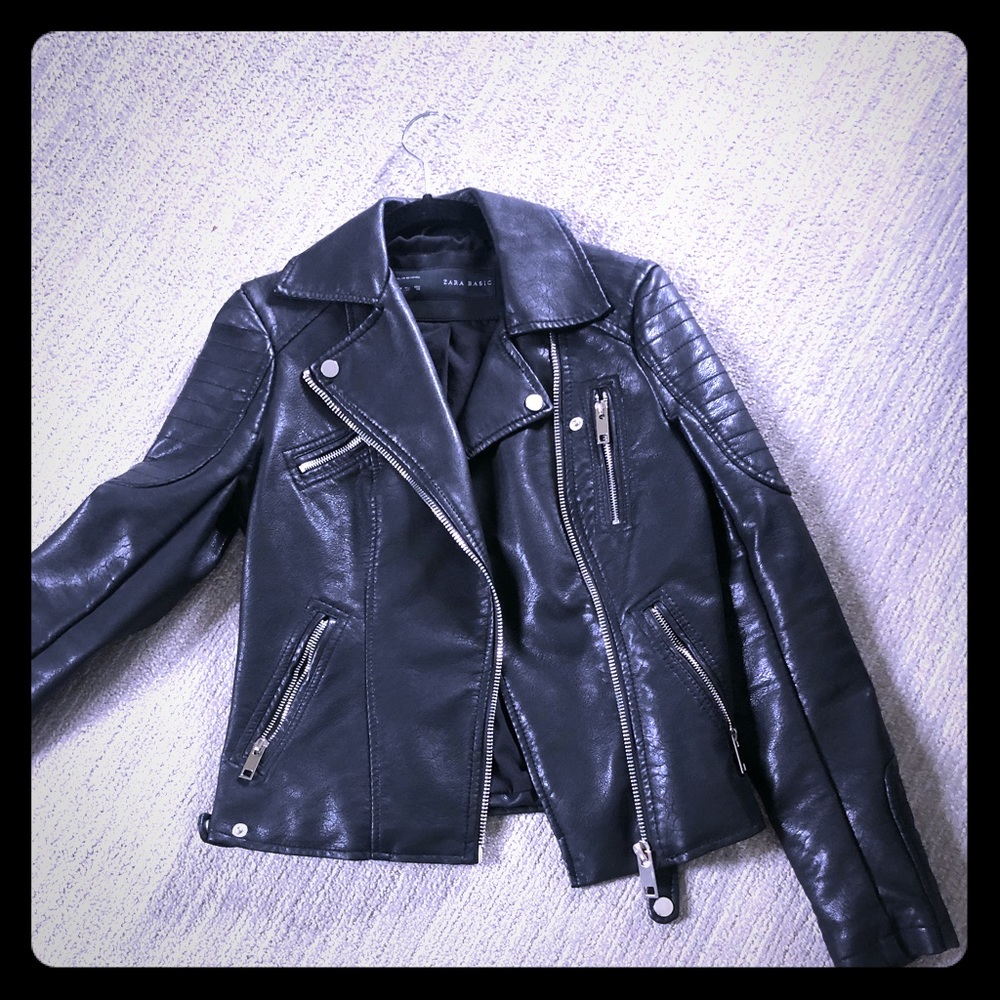 Zara faux leather moto jacket
